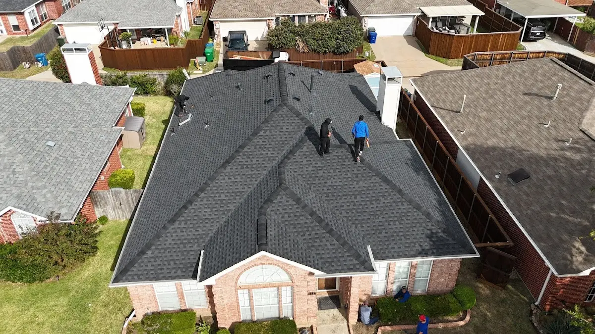 Slate & Tile Roof Repair work in progress on a Rolling Meadows property